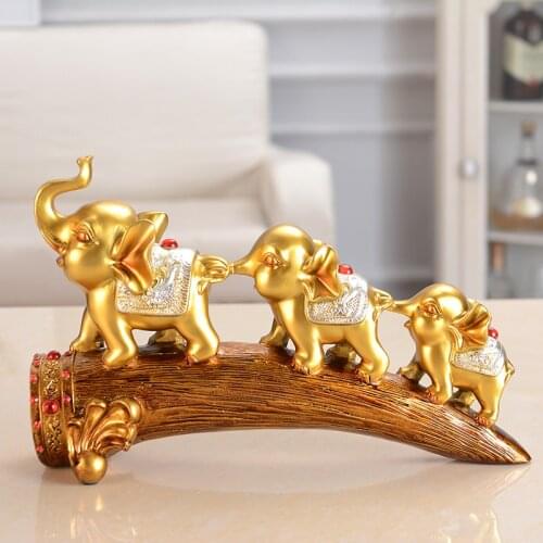 Vintage Brass Elephant Home Decor Ornaments Crafts Miniatures Figurines Desk Decoration Accessories Handmade Animals Statue