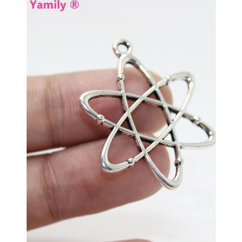 Yamily 15pcs--33*26mm Antique silver tone Atom Chemistry Charms science Charm pendant for jewelry making
