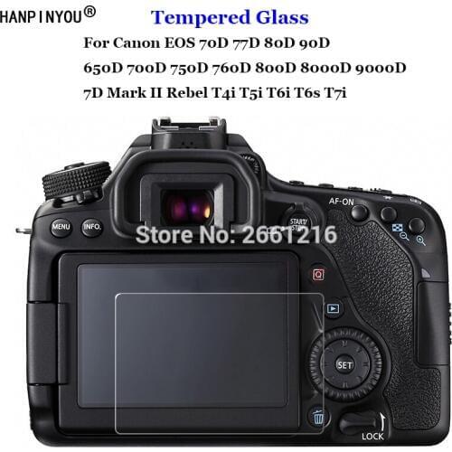 For Canon EOS 70D 77D 80D 90D 650D 700D 750D 760D 800D 8000D 9000D 6D 7D Mark II Tempered Glass Camera LCD Screen Protector Film