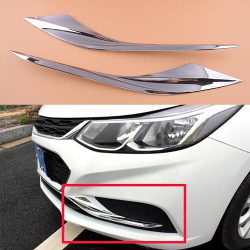 1Pair Car ABS Chrome Front Fog Light Lamp Cover Bezel Trim Fit for Chevrolet Cruze 2017 2018