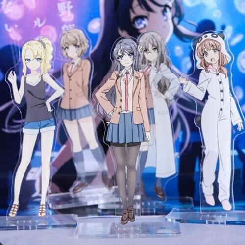 1 Pcs Cute Anime Rascal Does Not Dream of Bunny Girl Senpai Sakurajima Mai Cosplay Stand Figure Action Model Toys Gifts