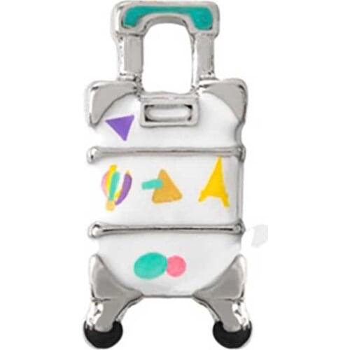 10pcs Suitcase Custom Floating Charms for Glass Locket Watch Necklace Bracelet