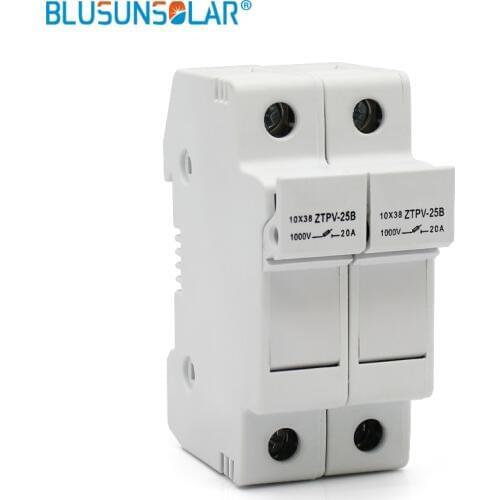 10 pieces/lot 1000V DC Solar PV double Fuse Holder 10x38mm, Fuse Box for Solar System Protection DC double fuse holder