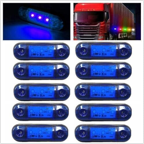 10PCS Blue LED Lights Trailer Marker Lights Truck Lights 24v 12v Side Marker Light Trailer LED Lighting 24v LED Lights Truck
