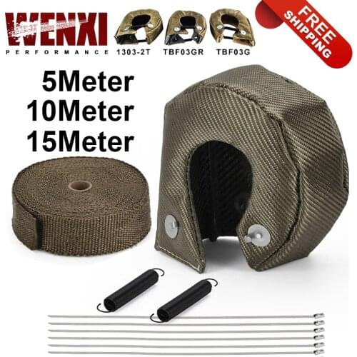 100% Full Titanium T3 Turbo Charger Heat Shield Cover Blanket Exhaust Wrap Fit For : T2 T25 T28 GT28 GT30 GT35 Car Accessories