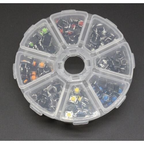 160PCS 6x6x5mm Tactile Push Button Switches DIP4 Micro switch 8 Color
