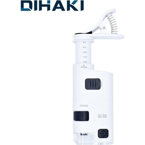 80-120X Zoom LED Clip-type Loupe Microscope Jewelry Magnifier Jewelry Loupe Magnifier Micro Lens for Universal Mobile Phones