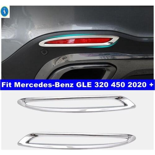 Car Accessories Rear Foglight Fog Lights Lamps Cover Trim Chrome Exterior Refit Kit Fit For Mercedes-Benz GLE 320 450 2020 2021