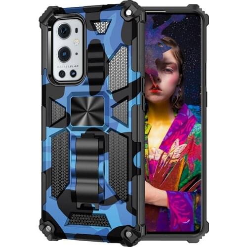 For Oneplus 9 Pro 9Pro Nord N50 N100 Case Armor Matte TPU PC Stand Ring Holder Anti-knock Camouflage Back Cover Funda Coque