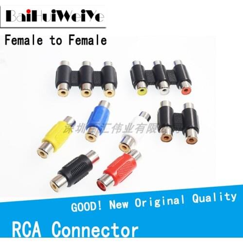 5PCS/LOT Rca dual Coupler female to female Adapter AV cable Plug 2/10X CCTV Connector Video Audio Single double three Connector