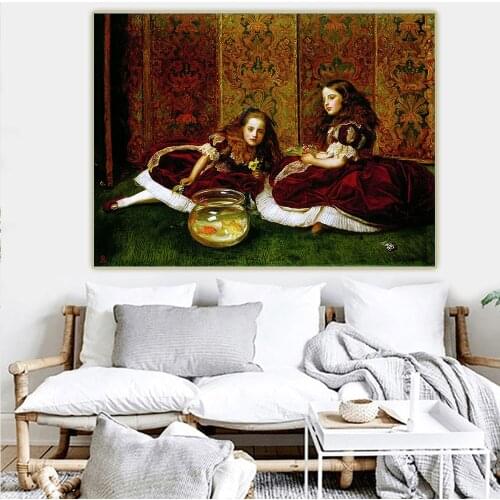 John Everett Millais《Leisure Hours》Canvas Oil Painting Artwork Poster Picture Wall Hanging Decor Home Living Room Decoration