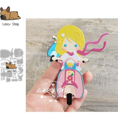 Electric car Motorcycle Boy Girl Metal Cutting Dies Scrapbooking Stencil DIY Craft Embossing Die Cuts Card Making New Dies 2021