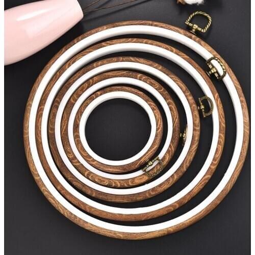 Sewing Tool Round Bamboo Embroidery Hoops Frame Set Plastic Embroidery Hoop Rings For DIY Cross Stitch Needle Craft Tool