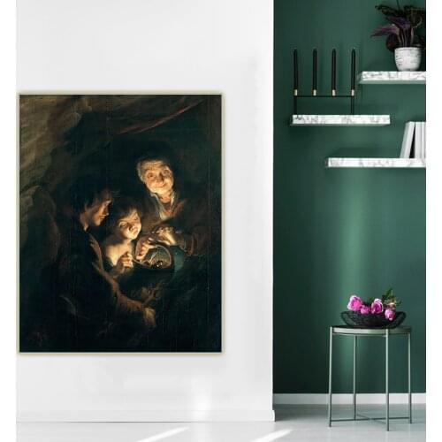 Citon Peter Paul Rubens《Old Woman and Boy》Canvas Art Oil Painting Artwork Poster Decorative Picture Wall Decor Home Decoration