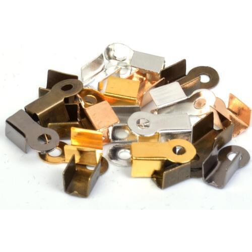 200pcs 4x8mm Leather Cord End Caps End Clasps Crimp Bead Silver/Gold/KC Gold/Dull Silver/Gun black Connectors for Jewelry Making