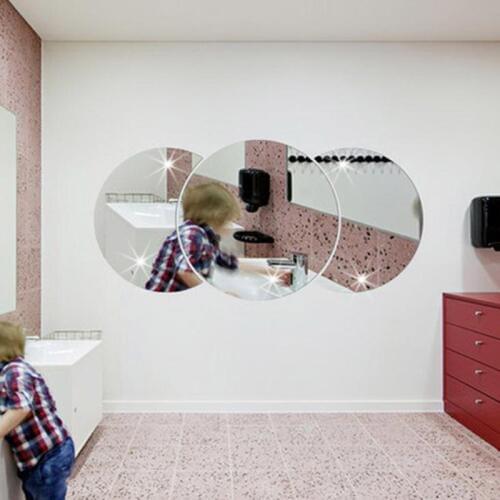Round Combination Creative Mirror Wall Stickers 3D DIY Decorative Acrylic Living Room Handwashing Wallpaper Stickers Gold