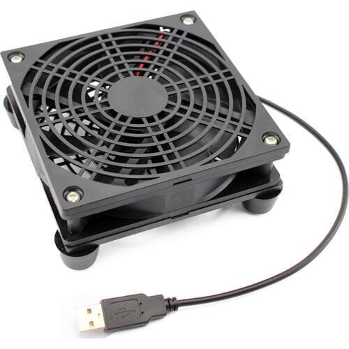 Router fan DIY PC Cooler TV Box Wireless Cooling Silent Quiet DC 5V USB power 120mm fan 120x25mm 12CM W/Screws Protective net