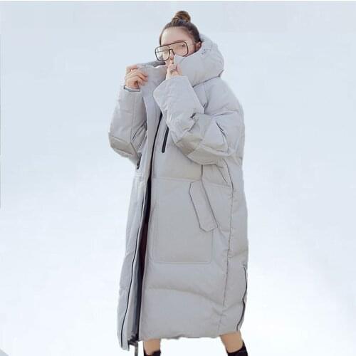 Oversize jacket women Hooded Long Winter jacket Parka Thick Down Cotton jacket Woman Loose Warm Winter Coat Female -25 degree
