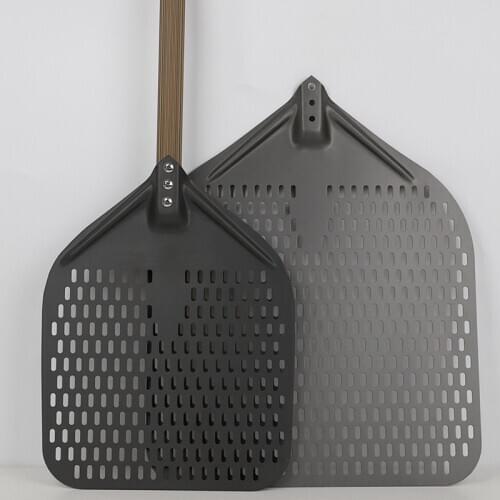 LBER 14 Inch Rectangular Pizza Shovel,Perforated Pizza Paddle Aluminum Pizza Peel,Pizza Tool for Baking