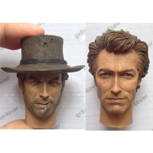 1/6 Scale Cowboy Clint Eastwood Dirty Harry Head Sculpt For 12inch Action Figures DIY