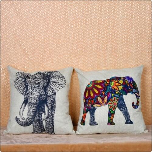 Fashionable modern sofa cushion cover colorful elephant living room sofa bed linen home cushion pillow pillow cover