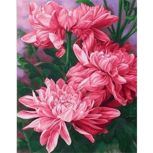 Flower Poppy DIY Embroidery 11CT Cross Stitch Kits Needlework Craft Set Printed Canvas Cotton Thread Home Decoration Room