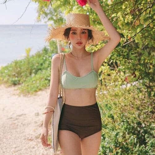 2021 New Womens Bikini Bikini Push Up Biquini High Waist Two Piece Swimsuit Female Beach Split Bathing Swimming Suit