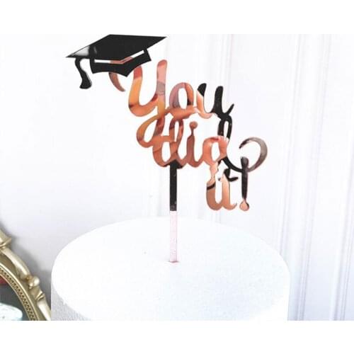 New Acrylic Congrats Cake Topper you did it Acrylic Cupcake Topper For Graduation College Celebrate Party Cake Decorations