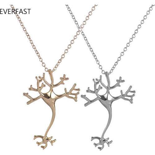 Wholesale 10pc/lot Brain Nerve Cell Pendant Like Gem Tree Science Jewelry Collier Femme Women Men Necklace Mix Color