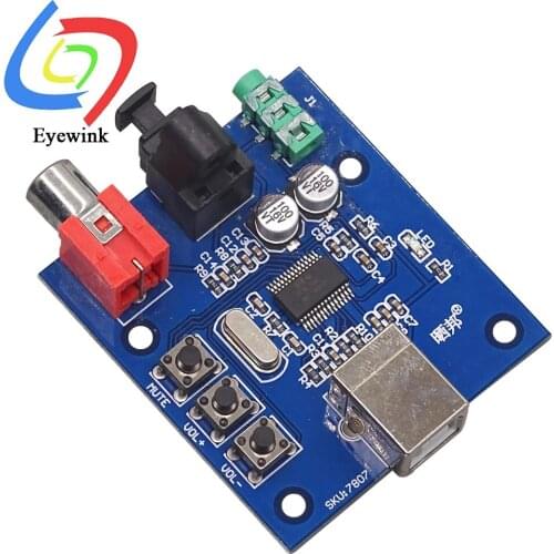 PCM2704 USB DAC to S/PDIF Sound Card Decoder Board 3.5mm Analog Output F/PC