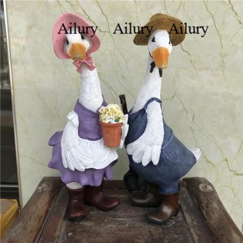 Cute cartoon animal duck resin crafts,courtyard garden decoration ornaments, creative gifts, home