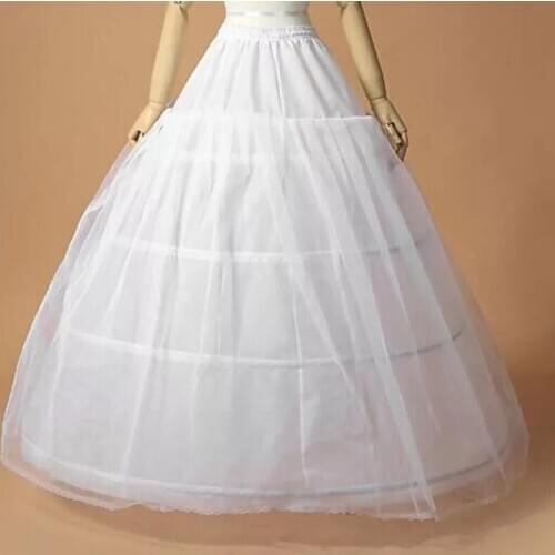 3 Hoops Maxi-Length Petticoat Drawstring Waistband Multi-Layer Ball Gown Wedding Dress Bustle Underskirt