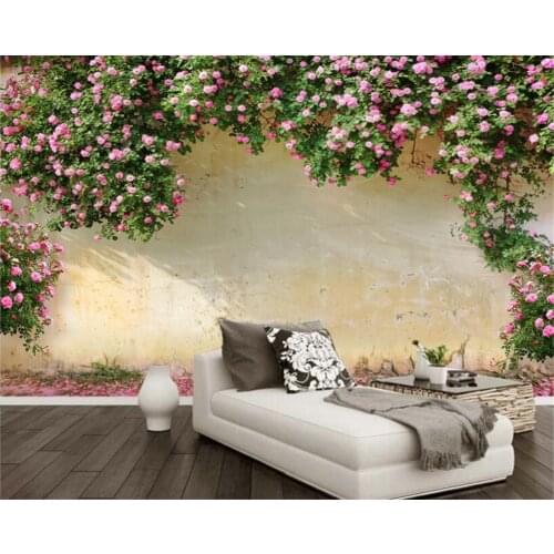 Custom 3D wallpaper retro nostalgic European style wedding Marriage room background wall Rose flowers wallpaper 3d Beibehang