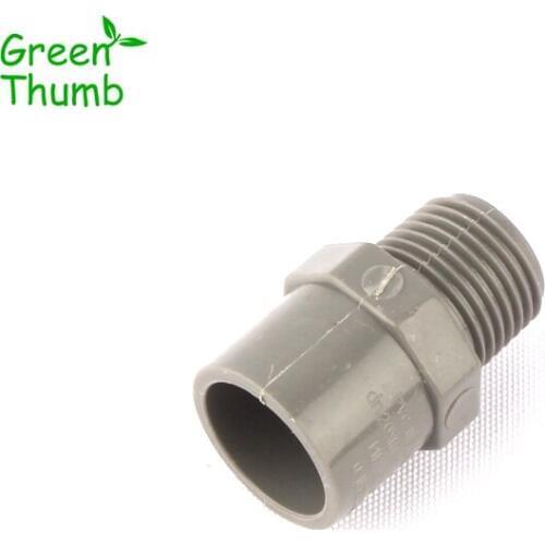 50pcs 1/2 Inch to 20mm PVC Straight Connector Male Thread Plastic Tube Fittings Green Thumb High Quality Quick Connector