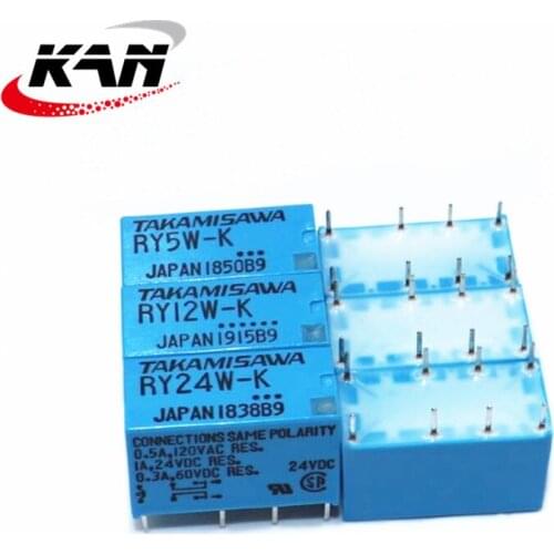 10PCS/Lot RY5W-K/RY12W-K/RY24W-K 1A 5V/12V/24V DPDT Signal Relay 8P
