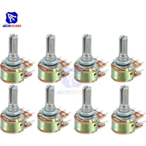 5 PCS/Lot Potentiometer Resistor 1K 2K 5K 10K 20K 50K 100K 500K Ohm WH148 6 Pin Linear Taper Rotary Potentiometer for Arduino