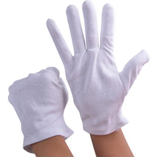 10 pair / lot ,Thick 100% Cotton white ceremonial gloves Labor insurance slip Gloves DIY Work protection Heritage jewelry Gloves