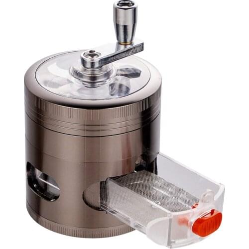 Creative Eco-Friendly Hand Grinder with Drawer 4 Layers Detachable Zinc Alloy Clear Top Metal Food Processor new