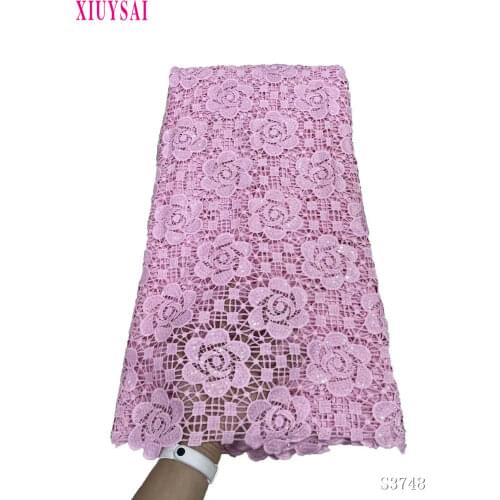 High Quality African Cotton fabric French Embroidery Guipure Cord Lace Fabric African Lace Fabric For Nigerian Wedding Party