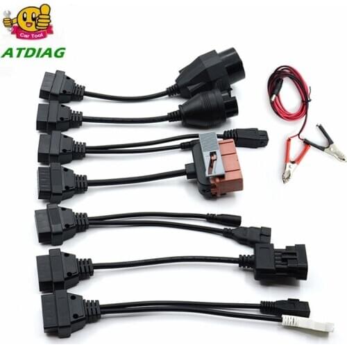 High Quality full set 8 truck cables for pro plus / multidiag pro /OBDII diagnostic tool OBD scanner truck leads