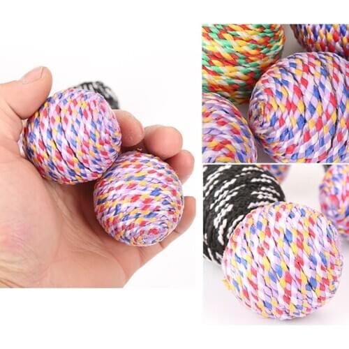 1PCS Random Color Cat Toy Ball Colorful Nylon Rope Interactive Cat Chew Toy Cat Play Ball Cat Funny Toy Cat Toy Pet Supplies