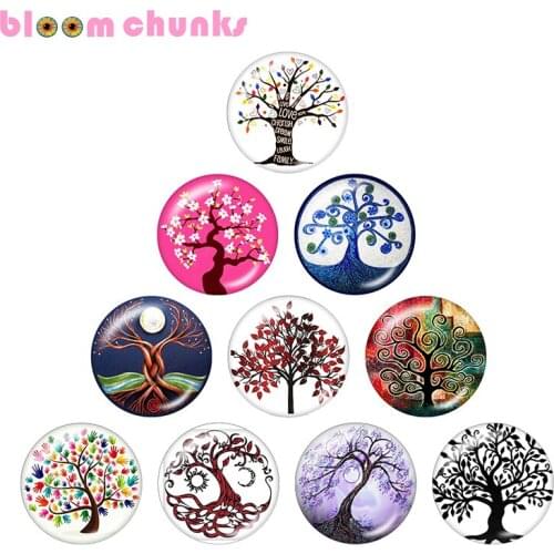 Tree of life 10pcs mixed 12mm/18mm/20mm/25mm Round photo glass cabochon demo flat back Making findings A2681