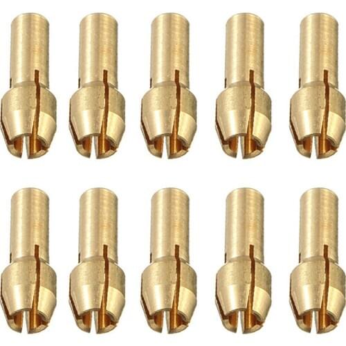 11PCS/Set Brass Drill Chucks Collet Bits 0.5-3.2mm 4.3mm Shank Screw Nut Replacement for Dremel For Power Rotary Tool