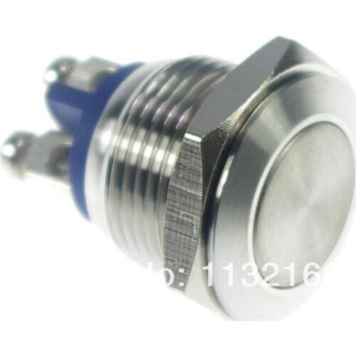 19mm OD Stainless Steel Momentary 1NO Push Button Switch Screw Terminals Waterproof