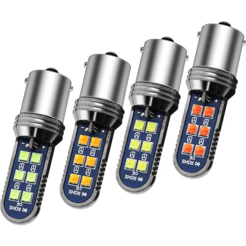 2 Pcs Red 1157 BAY15D 2PCS Red 1157 BAY15D P21/5W Strobe Flashing LED Bulbs For Car Tail Brake Lights Auto Turn Signal