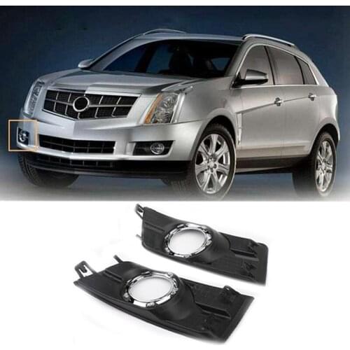 2Pcs Car Front Bumper Side Fog Light Grille Lamp Cover Replacement for Cadillac SRX 2010-2016