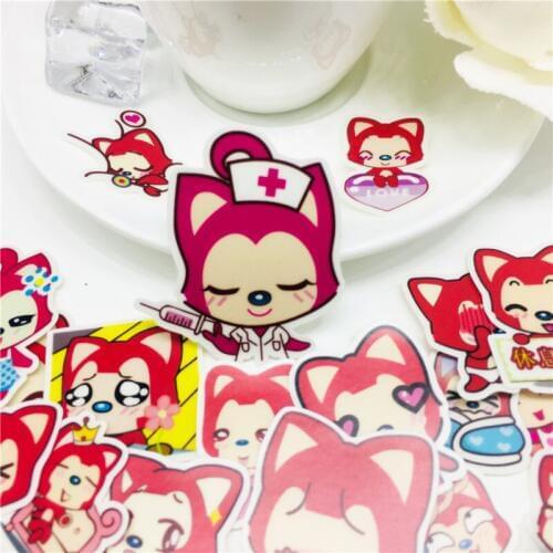 40 pcs Mixed Cartoon fox Stickers for Car Styling Bike Motorcycle Phone Laptop Travel Luggage Cool Funny Sticker Bomb Decals