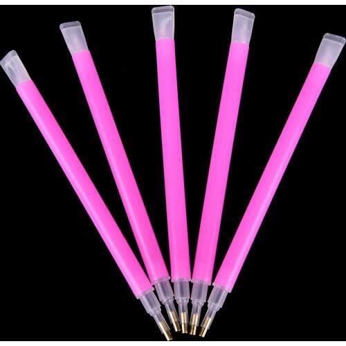 5Pcs/lot Dual-ended DIY Nail Art Pick Up Tool Nail Rhinestone Bead Picker Pink Gem Strass Picker Dotting Pen Manicure