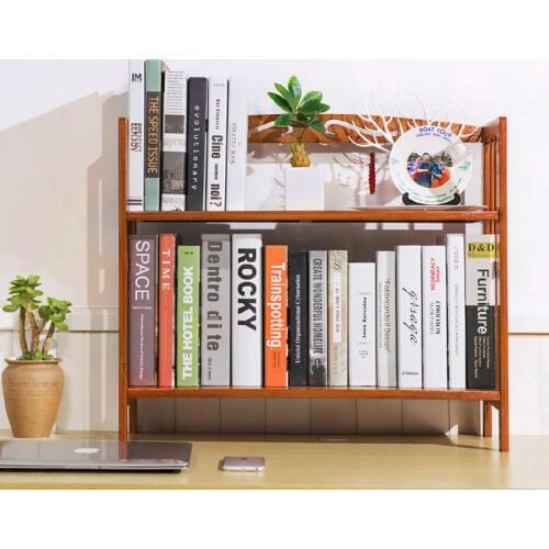 50cm Student Desk Bookcase Bookshelf Bamboo Wood Desktop Simple Multi-function Wooden Self Storage Holder Home/Office Decor