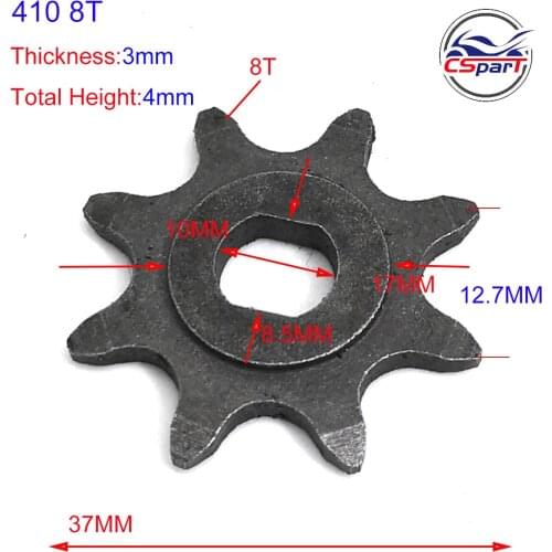 8 Tooth 8T 410 Oval 10MM Razor EVO IZIP Gear Sprocket 500W 800W 1000W Scooter Motor